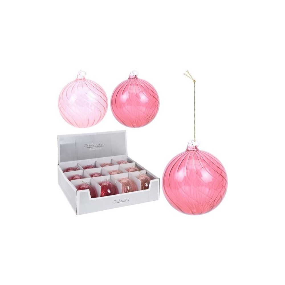 SFERA VETRO 8CM ROSA 2ASS